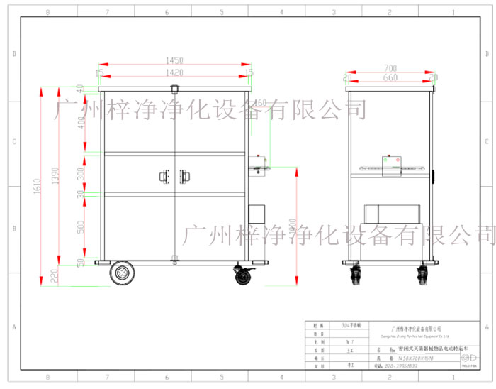 密閉式滅菌器械物品電動轉(zhuǎn)運車方案設(shè)計示意圖